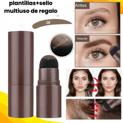 KIT: PLANTILLAS  PARA CEJAS X10+SELLO DE CEJAS MULTIUSO AL INSTANTE